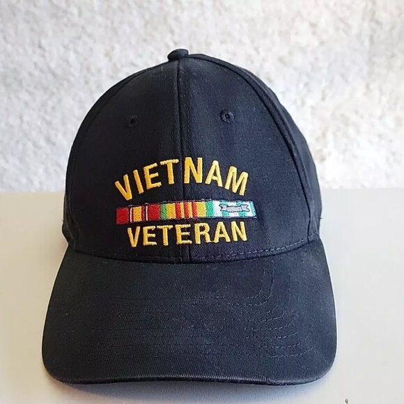 Vietnam Veteran Baseball Hat Adjustable Strap Made in USA US Honor Cap - Picture 1 of 8